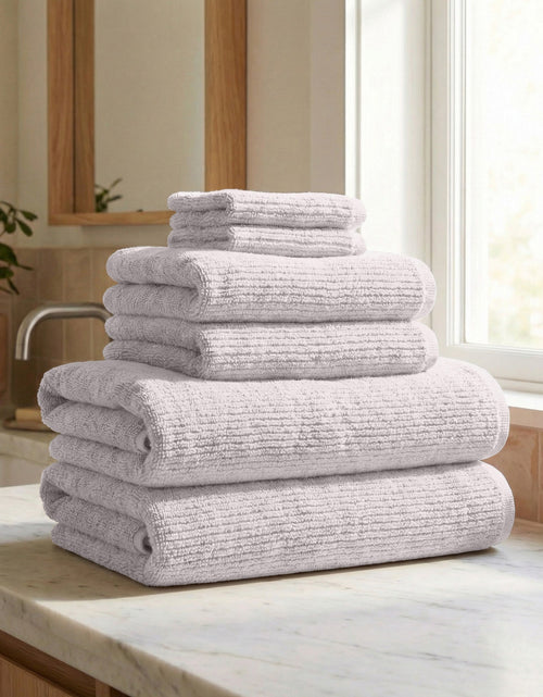 Load image into Gallery viewer, Turkish Cotton Ribbed 6-Piece Bath Towel Set - Georgiana Collection
