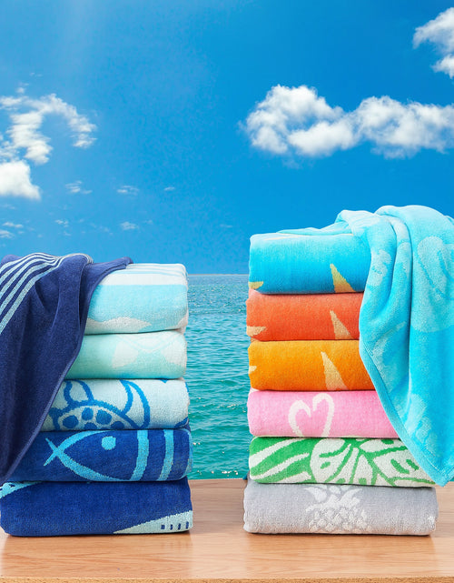 Load image into Gallery viewer, Cotton Velour Beach Towel - Maui Collection
