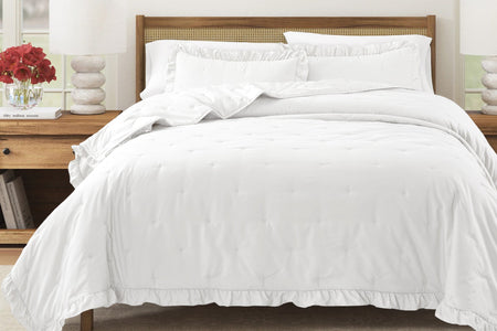 Dot Stitched Ruffled Quilt Set - Dot-Ruffled Collection