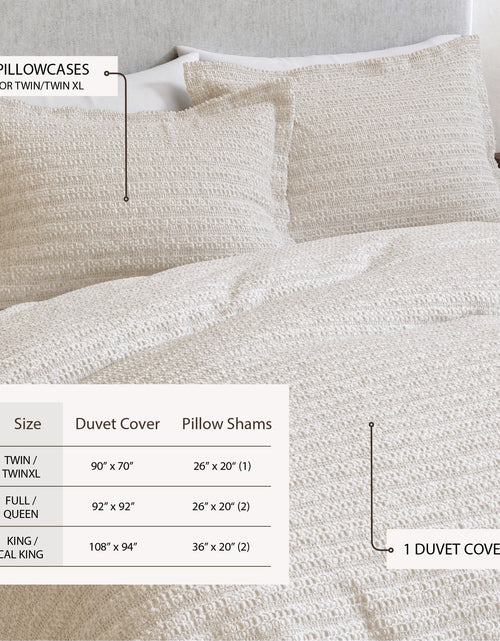 Load image into Gallery viewer, 100% Cotton Honeycomb Waffle Duvet Set - Mattea Collection
