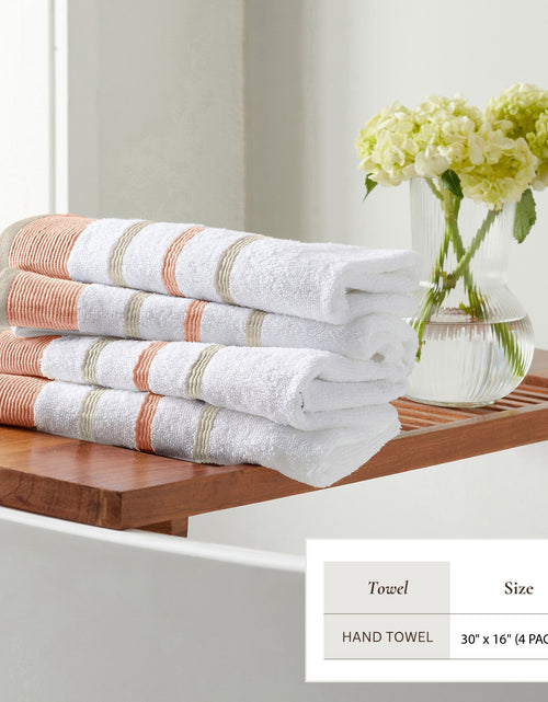 Load image into Gallery viewer, Decorative Cotton Stripe Bath Towel Set - Noelle Collection
