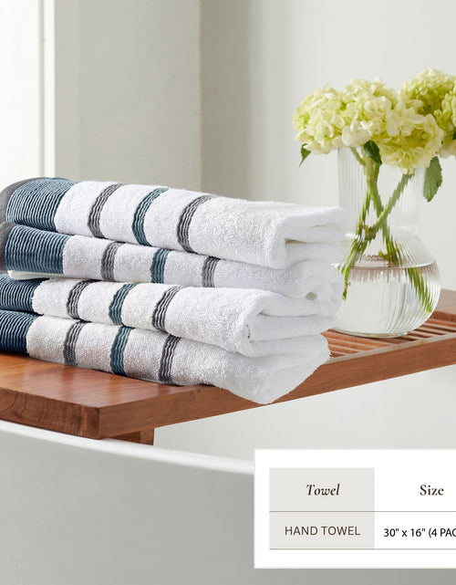 Load image into Gallery viewer, Decorative Cotton Stripe Bath Towel Set - Noelle Collection
