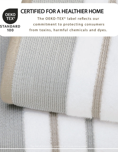 Load image into Gallery viewer, Decorative Cotton Stripe Bath Towel Set - Noelle Collection
