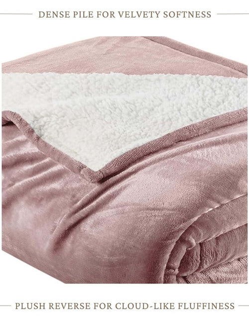 Load image into Gallery viewer, Velvet Plush Sherpa Bed Blanket - Sherpa Fleece Collection
