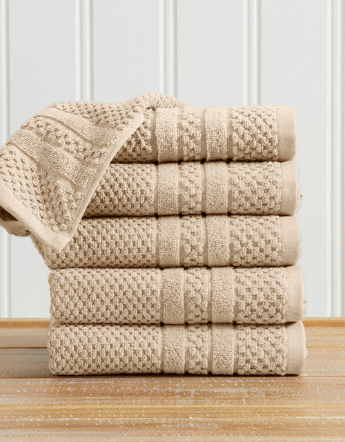 Load image into Gallery viewer, 100% Cotton Checkered Jacquard Bath Towel Set - Giuliana Collection
