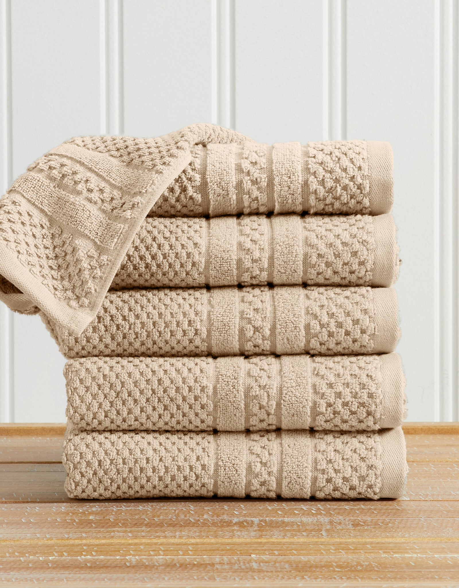 100% Cotton Checkered Jacquard Bath Towel Set - Giuliana Collection