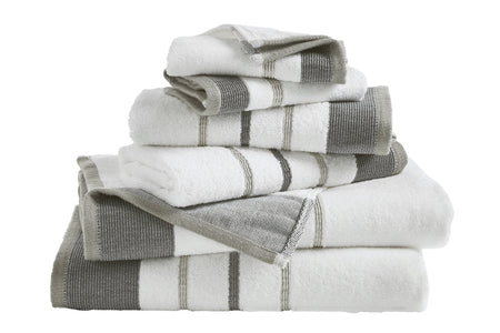 Decorative Cotton Stripe Bath Towel Set - Noelle Collection
