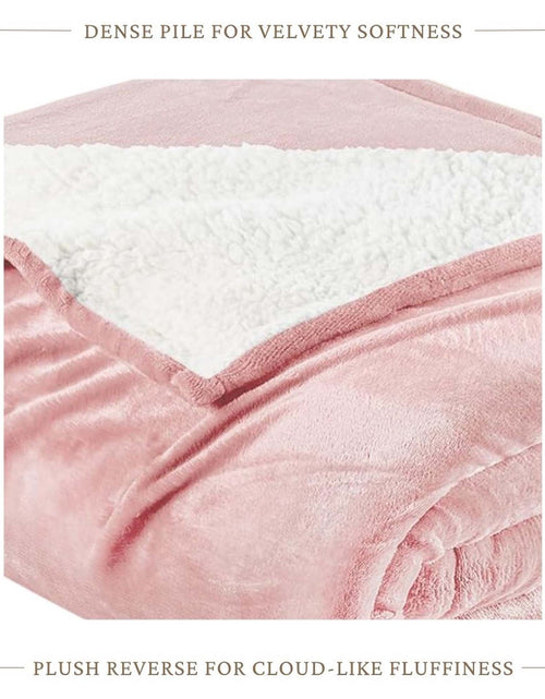Load image into Gallery viewer, Velvet Plush Sherpa Bed Blanket - Sherpa Fleece Collection
