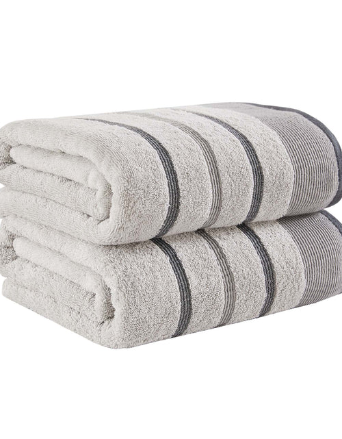 Load image into Gallery viewer, Decorative Cotton Stripe Bath Towel Set - Noelle Collection

