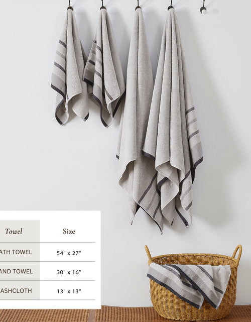 Load image into Gallery viewer, Decorative Cotton Stripe Bath Towel Set - Noelle Collection
