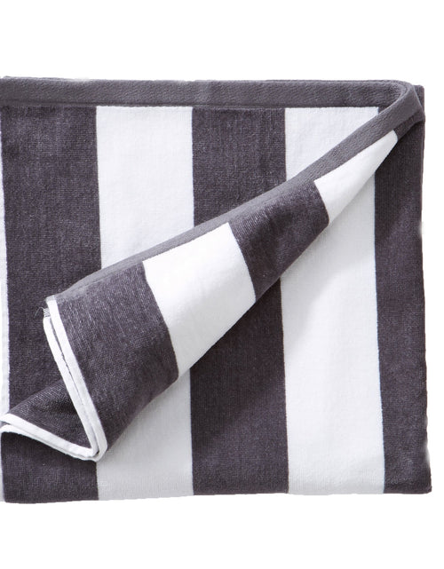 Load image into Gallery viewer, Cotton Velour Cabana Stripe Beach Towel - Novia Collection
