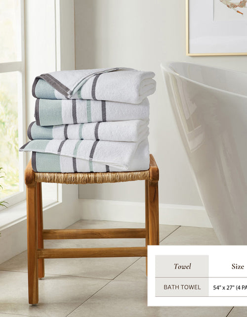 Load image into Gallery viewer, Decorative Cotton Stripe Bath Towel Set - Noelle Collection
