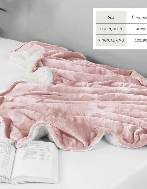 Load image into Gallery viewer, Velvet Plush Sherpa Bed Blanket - Sherpa Fleece Collection
