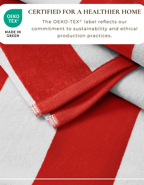 Load image into Gallery viewer, Cotton Velour Cabana Stripe Beach Towel - Novia Collection
