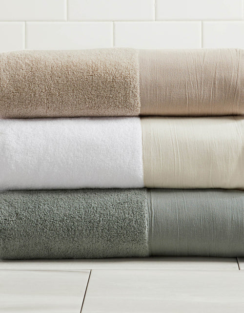 Load image into Gallery viewer, Cotton Linen-Like Border 6-Piece Towel Set - Priya Collection
