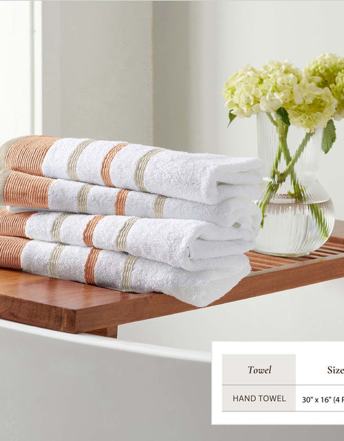 Load image into Gallery viewer, Decorative Cotton Stripe Bath Towel Set - Noelle Collection

