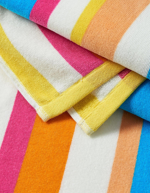 Load image into Gallery viewer, Cotton Velour Cabana Stripe Beach Towel - Novia Collection
