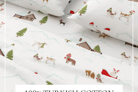 Turkish Cotton Christmas Flannel Sheet - Whittaker Collection