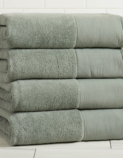 Load image into Gallery viewer, Cotton Linen-Like Border 6-Piece Towel Set - Priya Collection
