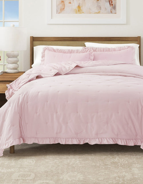 Load image into Gallery viewer, Dot Stitched Ruffled Quilt Set - Dot-Ruffled Collection
