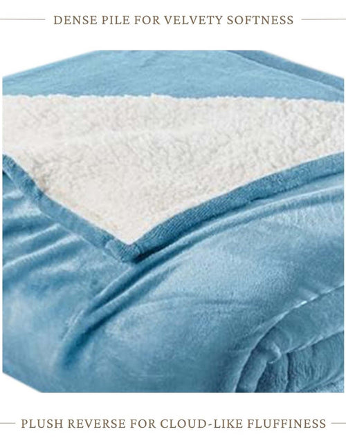 Load image into Gallery viewer, Velvet Plush Sherpa Bed Blanket - Sherpa Fleece Collection
