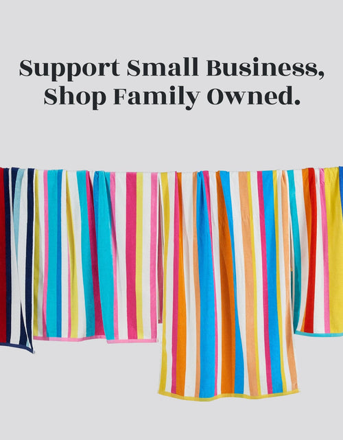 Load image into Gallery viewer, Cotton Velour Cabana Stripe Beach Towel - Novia Collection
