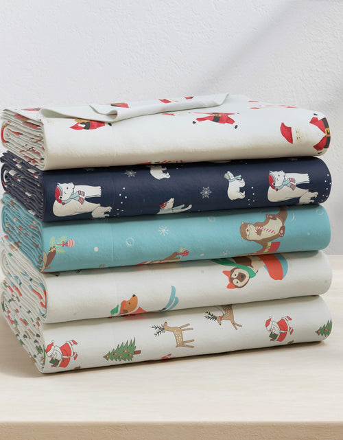 Load image into Gallery viewer, Turkish Cotton Christmas Flannel Sheet - Whittaker Collection
