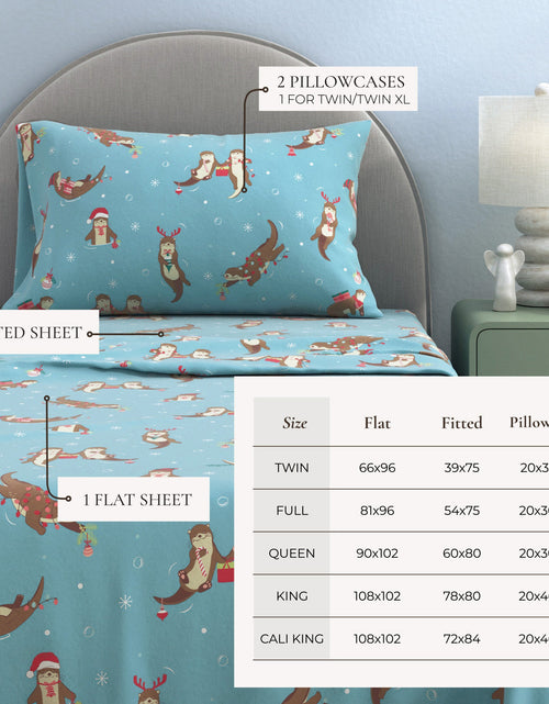 Load image into Gallery viewer, Turkish Cotton Christmas Flannel Sheet - Whittaker Collection
