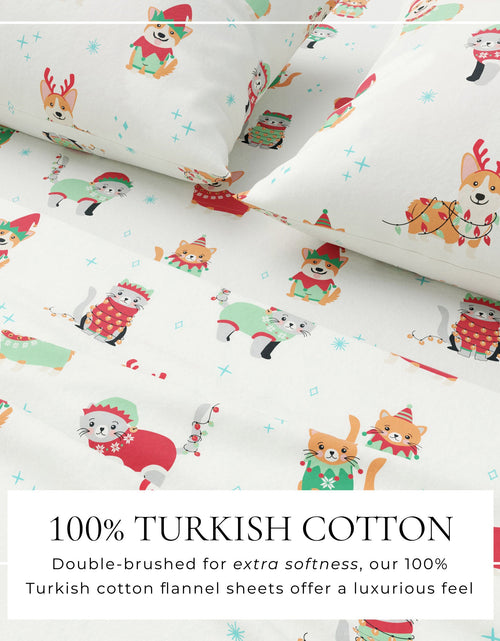 Load image into Gallery viewer, Turkish Cotton Christmas Flannel Sheet - Whittaker Collection
