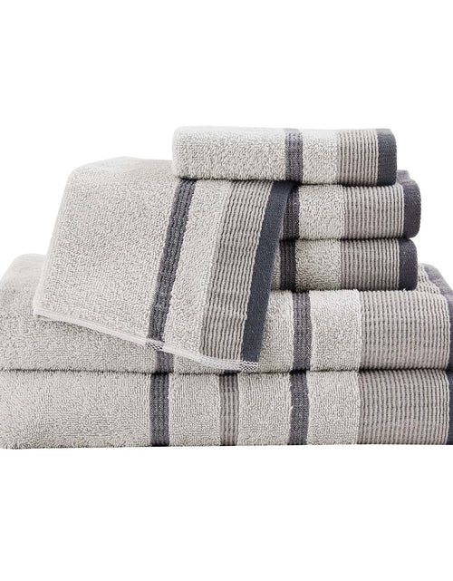 Load image into Gallery viewer, Decorative Cotton Stripe Bath Towel Set - Noelle Collection
