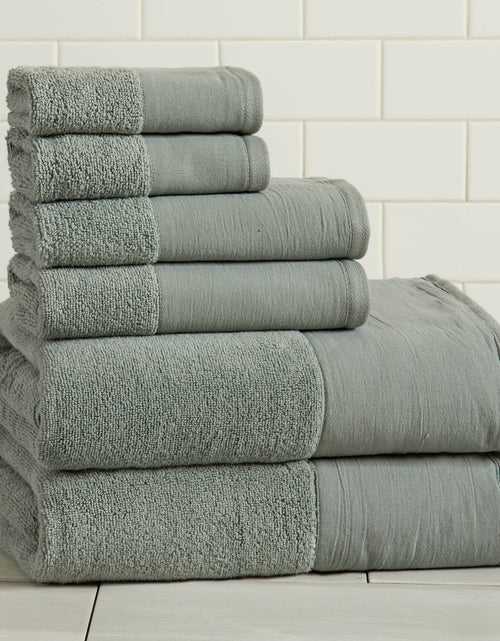 Load image into Gallery viewer, Cotton Linen-Like Border 6-Piece Towel Set - Priya Collection
