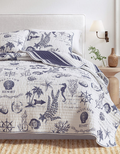 Load image into Gallery viewer, Coastal Printed Cotton Quilt Set - Calypso Collection
