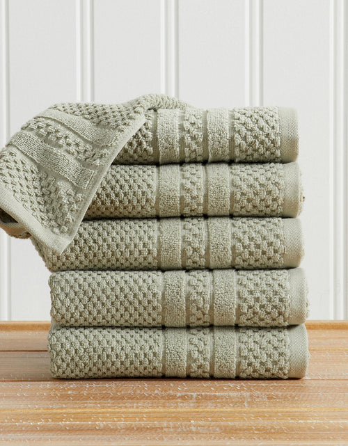 Load image into Gallery viewer, 100% Cotton Checkered Jacquard Bath Towel Set - Giuliana Collection
