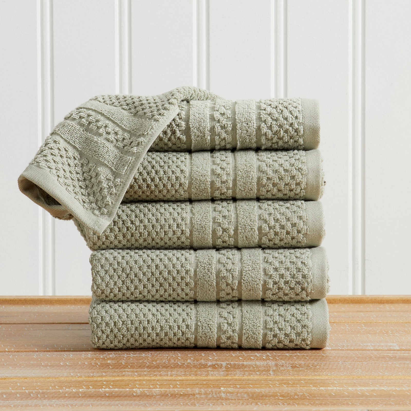 100% Cotton Checkered Jacquard Bath Towel Set - Giuliana Collection