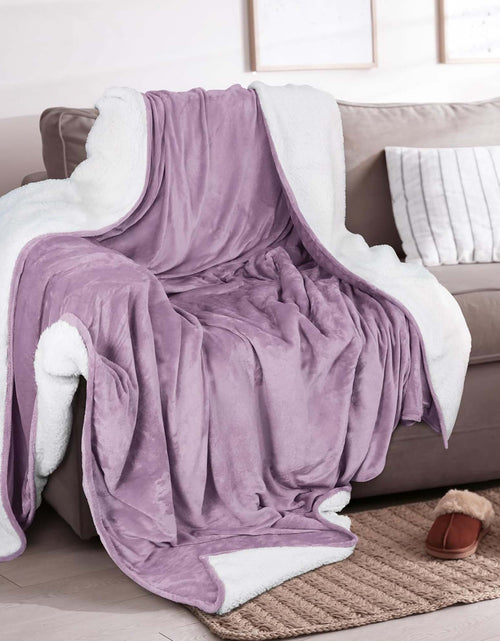 Load image into Gallery viewer, Velvet Plush Sherpa Bed Blanket - Sherpa Fleece Collection
