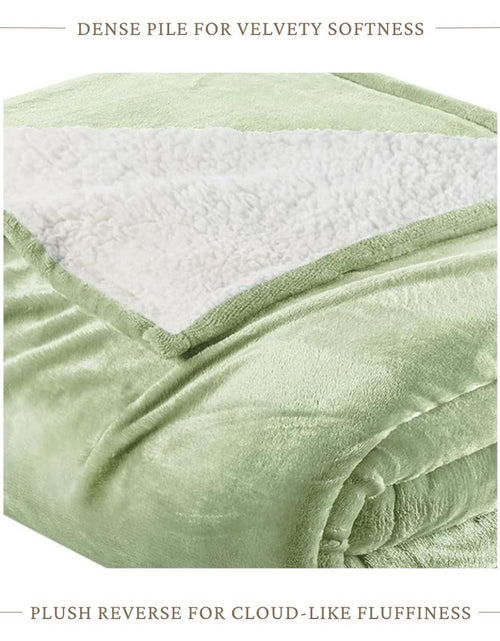 Load image into Gallery viewer, Velvet Plush Sherpa Bed Blanket - Sherpa Fleece Collection
