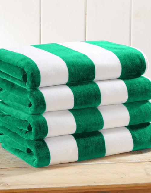 Load image into Gallery viewer, Cotton Velour Cabana Stripe Beach Towel - Novia Collection

