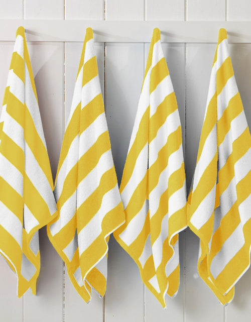 Load image into Gallery viewer, Cotton Velour Cabana Stripe Beach Towel - Novia Collection
