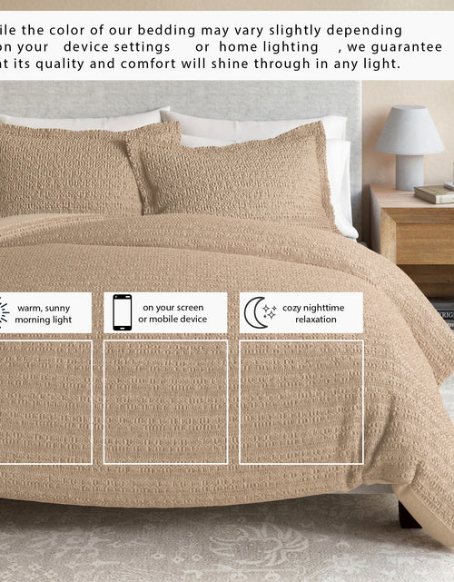 Load image into Gallery viewer, 100% Cotton Honeycomb Waffle Duvet Set - Mattea Collection
