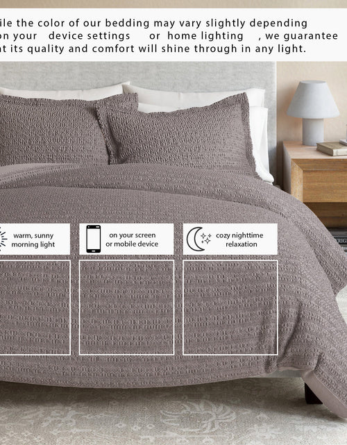 Load image into Gallery viewer, 100% Cotton Honeycomb Waffle Duvet Set - Mattea Collection
