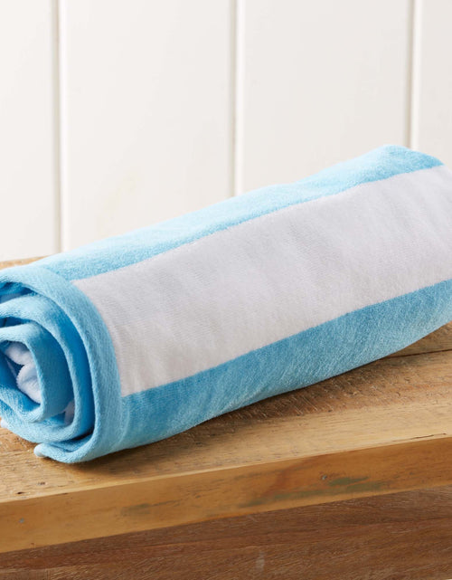 Load image into Gallery viewer, Cotton Velour Cabana Stripe Beach Towel - Novia Collection
