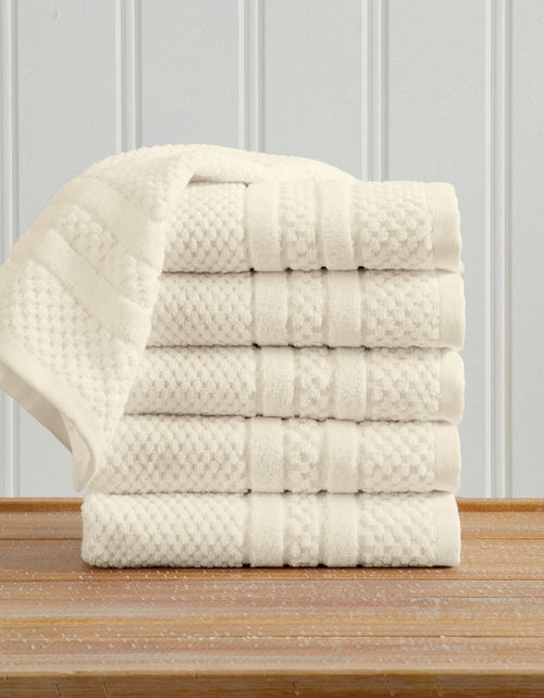 Load image into Gallery viewer, 100% Cotton Checkered Jacquard Bath Towel Set - Giuliana Collection
