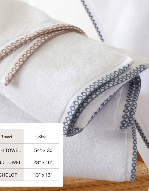 Load image into Gallery viewer, Cotton Border-Stitched 6-Piece Towel Set - Valery Collection
