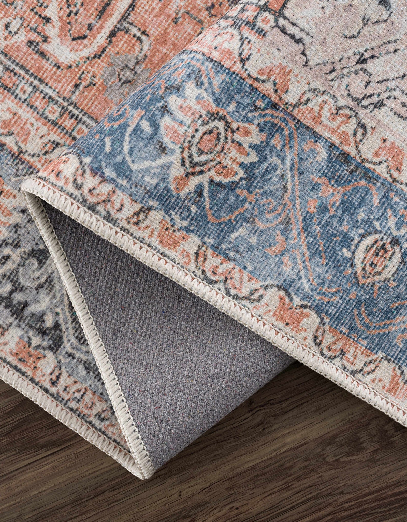 Rosman Distressed Washable Area Rug