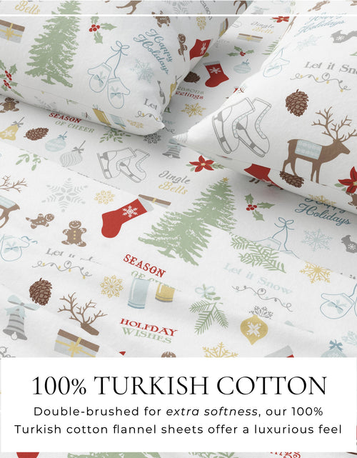 Load image into Gallery viewer, Turkish Cotton Christmas Flannel Sheet Set - Whittaker Collection
