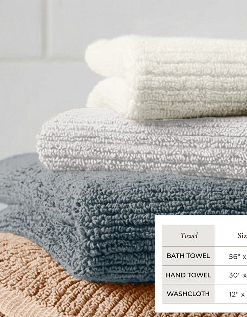 Load image into Gallery viewer, Turkish Cotton Ribbed 6-Piece Bath Towel Set - Georgiana Collection
