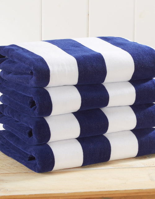 Load image into Gallery viewer, Cotton Velour Cabana Stripe Beach Towel - Novia Collection
