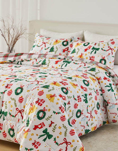 Load image into Gallery viewer, Reversible Christmas Comforter and Sham Set - Holiday / Lodge Odette Collection
