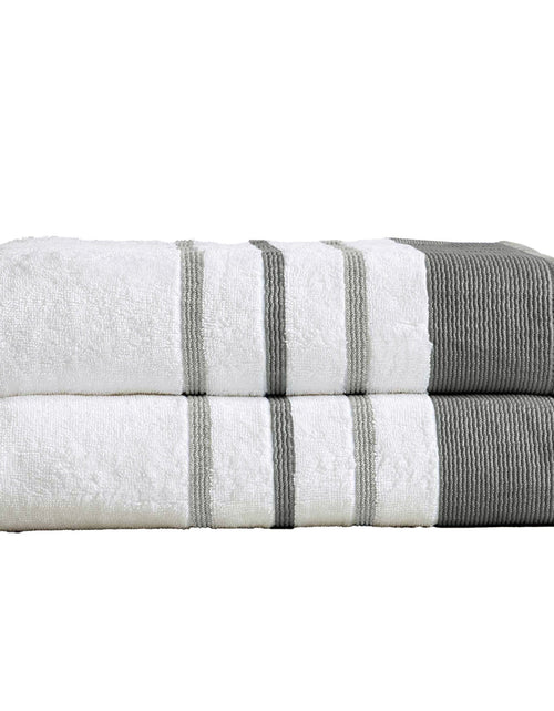 Load image into Gallery viewer, Decorative Cotton Stripe Bath Towel Set - Noelle Collection
