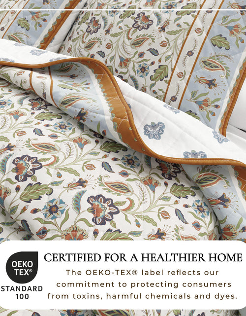 Load image into Gallery viewer, Floral Boho Printed Cotton Quilt Set - Indira Collection
